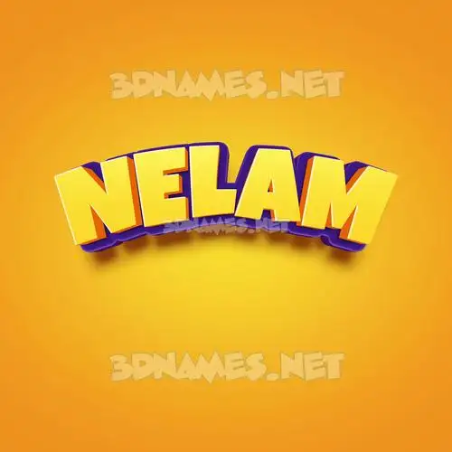 nelam in Orange Toon style - 3D name wallpaper