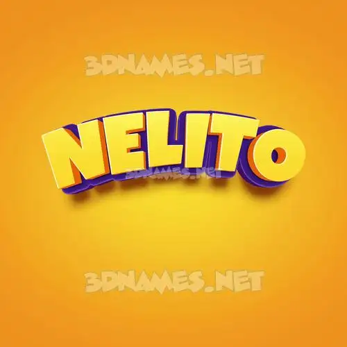nelito in Orange Toon style - 3D name wallpaper