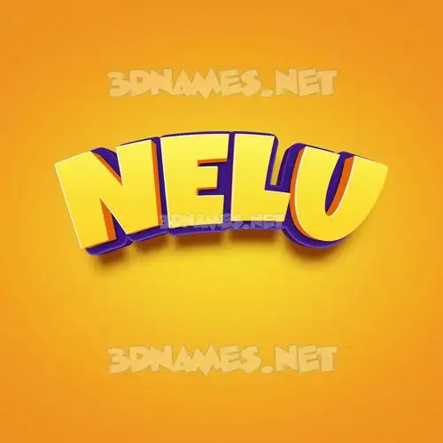 nelu in Orange Toon style - 3D name wallpaper