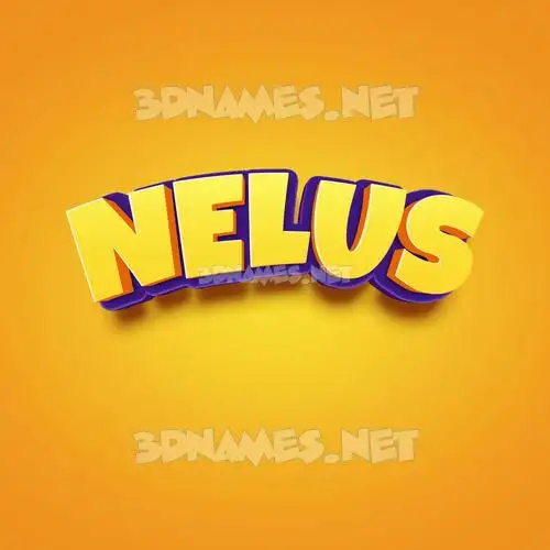 nelus in Orange Toon style - 3D name wallpaper