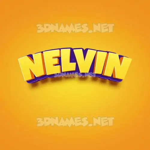 nelvin in Orange Toon style - 3D name wallpaper