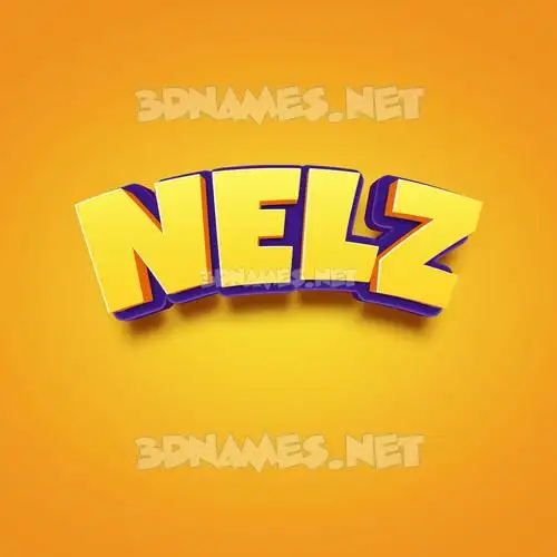 nelz in Orange Toon style - 3D name wallpaper