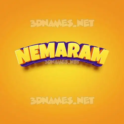 nemaram in Orange Toon style - 3D name wallpaper