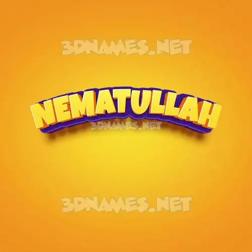 nematullah in Orange Toon style - 3D name wallpaper
