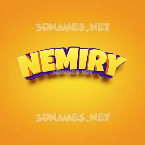nemiry in Orange Toon style - 3D name wallpaper