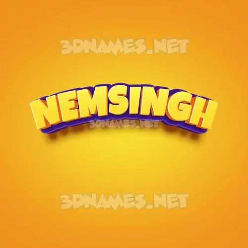 nemsingh in Orange Toon style - 3D name wallpaper