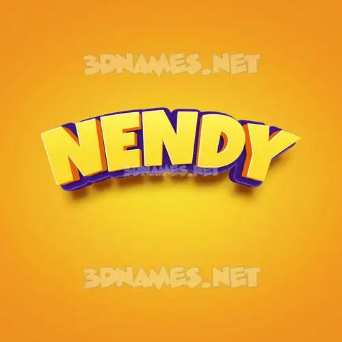 nendy in Orange Toon style - 3D name wallpaper