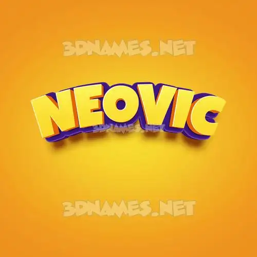 neovic in Orange Toon style - 3D name wallpaper
