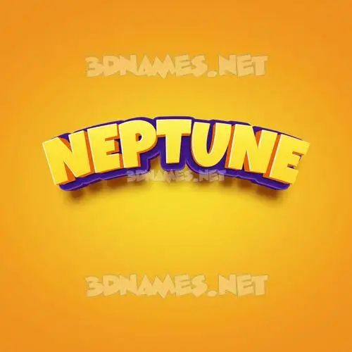 neptune in Orange Toon style - 3D name wallpaper