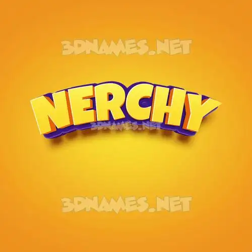 nerchy in Orange Toon style - 3D name wallpaper nerchy in Orange Toon style - 3D name wallpaper