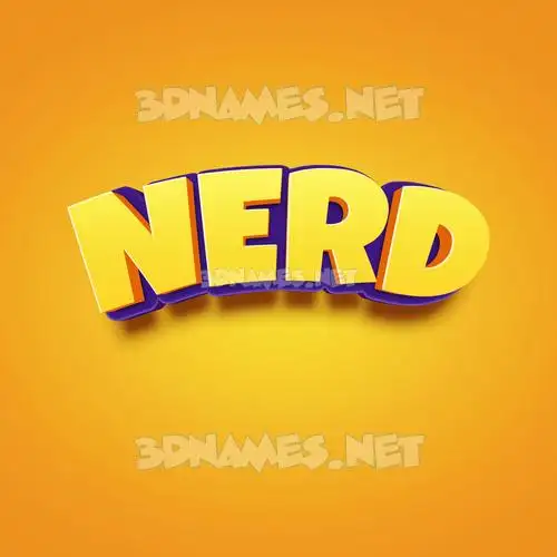 nerd in Orange Toon style - 3D name wallpaper