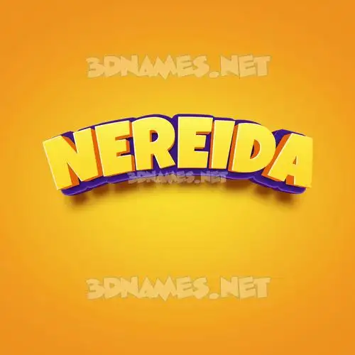 nereida in Orange Toon style - 3D name wallpaper