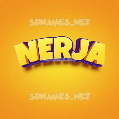 nerja in Orange Toon style - 3D name wallpaper