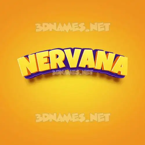 nervana in Orange Toon style - 3D name wallpaper