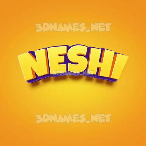 neshi in Orange Toon style - 3D name wallpaper