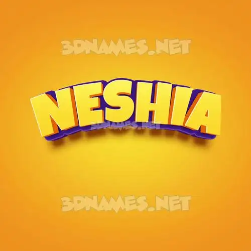 neshia in Orange Toon style - 3D name wallpaper