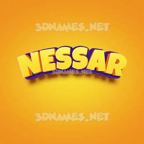 nessar in Orange Toon style - 3D name wallpaper