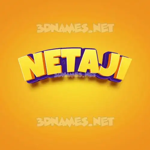 netaji in Orange Toon style - 3D name wallpaper