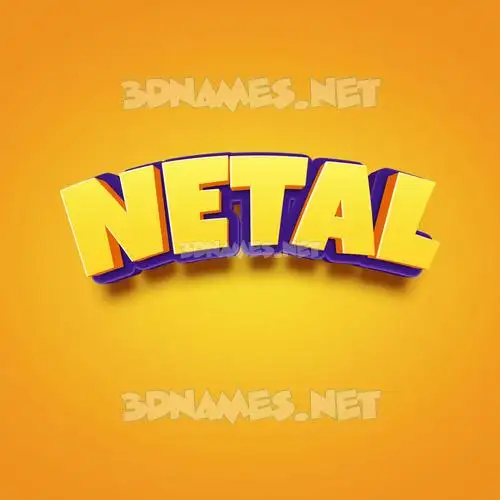netal in Orange Toon style - 3D name wallpaper