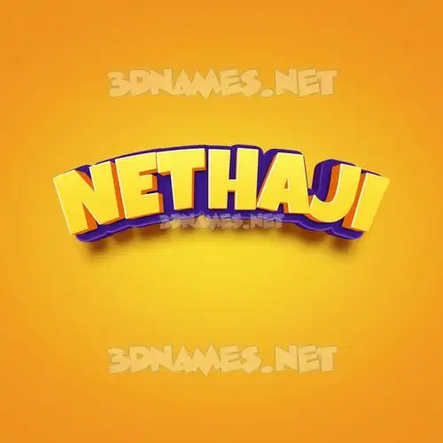 nethaji in Orange Toon style - 3D name wallpaper