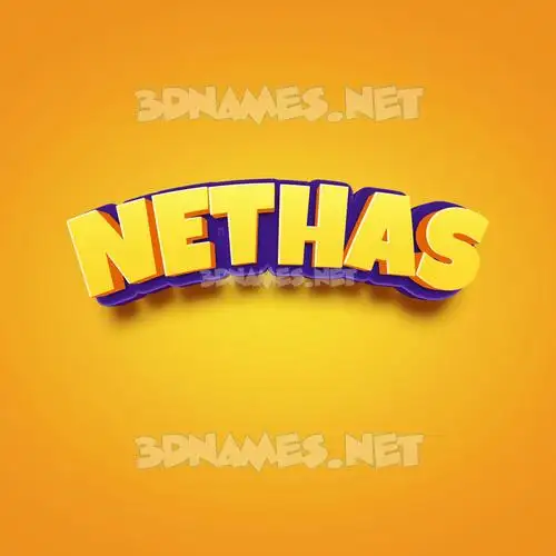 nethas in Orange Toon style - 3D name wallpaper