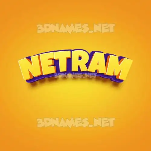 netram in Orange Toon style - 3D name wallpaper