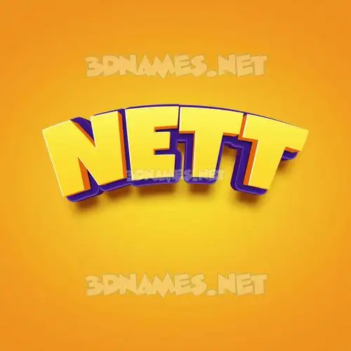 nett in Orange Toon style - 3D name wallpaper
