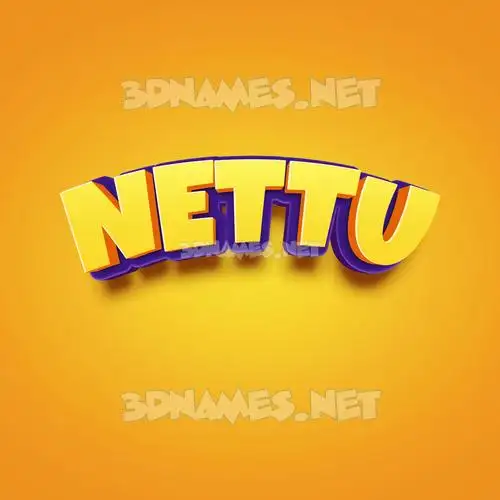 nettu in Orange Toon style - 3D name wallpaper