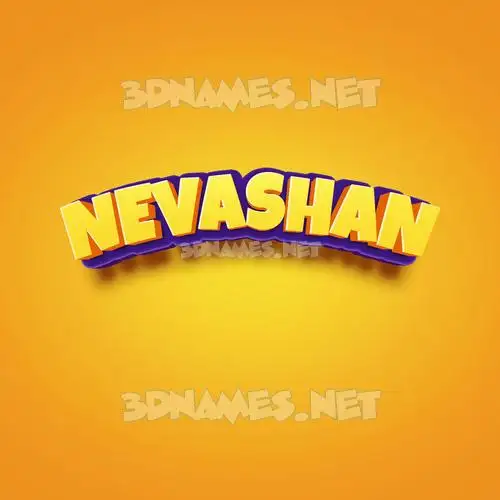 nevashan in Orange Toon style - 3D name wallpaper