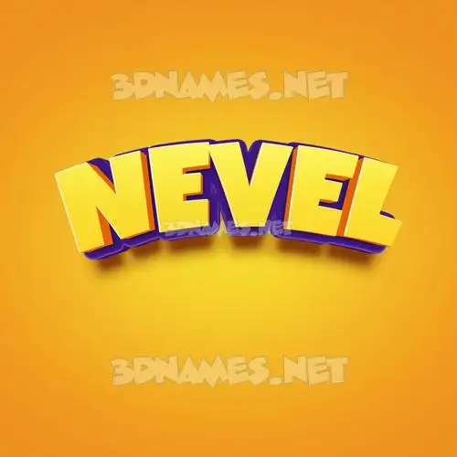 nevel in Orange Toon style - 3D name wallpaper