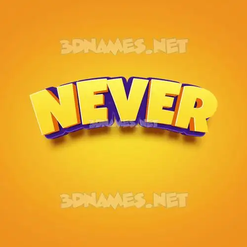 never in Orange Toon style - 3D name wallpaper