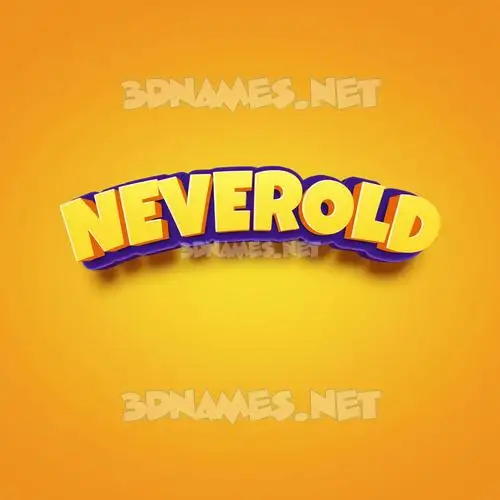 neverold in Orange Toon style - 3D name wallpaper