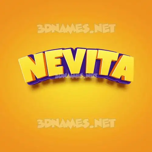 nevita in Orange Toon style - 3D name wallpaper