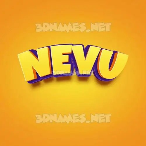 nevu in Orange Toon style - 3D name wallpaper