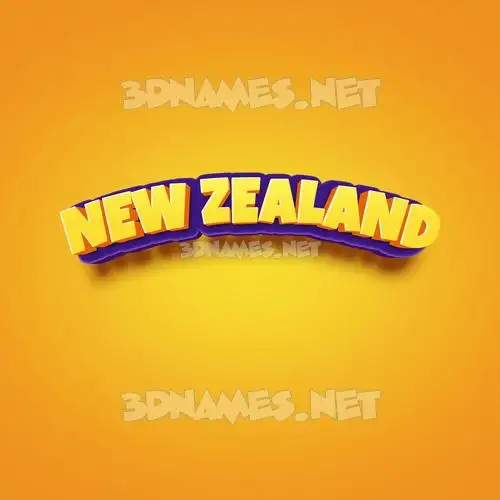 new zealand in Orange Toon style - 3D name wallpaper