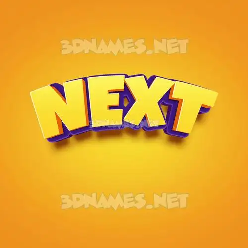 next in Orange Toon style - 3D name wallpaper