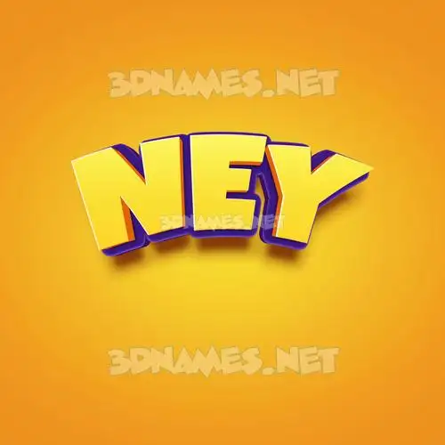 ney in Orange Toon style - 3D name wallpaper