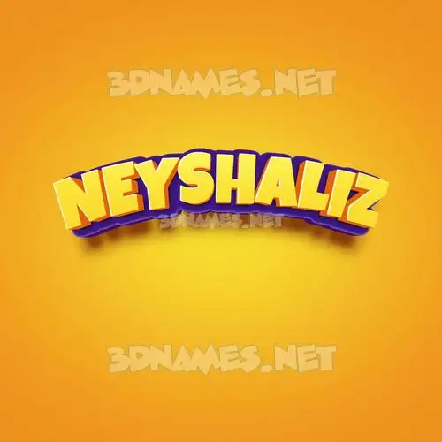neyshaliz in Orange Toon style - 3D name wallpaper