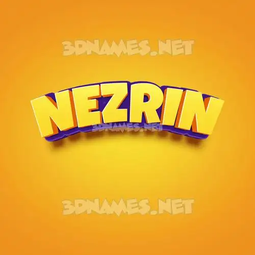 nezrin in Orange Toon style - 3D name wallpaper