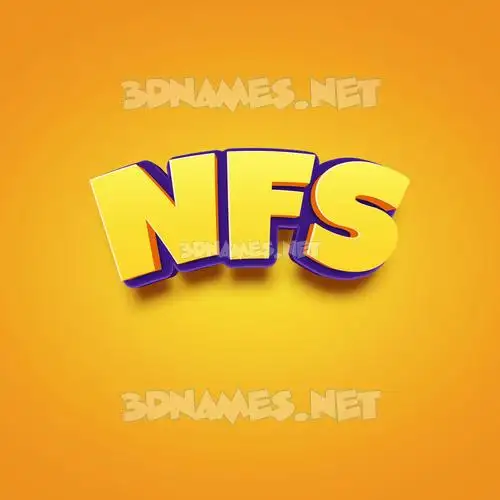 nfs in Orange Toon style - 3D name wallpaper