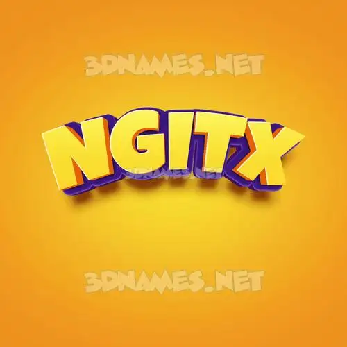 ngitx in Orange Toon style - 3D name wallpaper