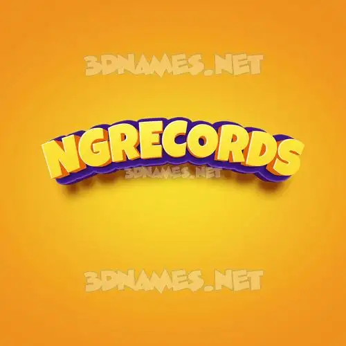 ngrecords in Orange Toon style - 3D name wallpaper