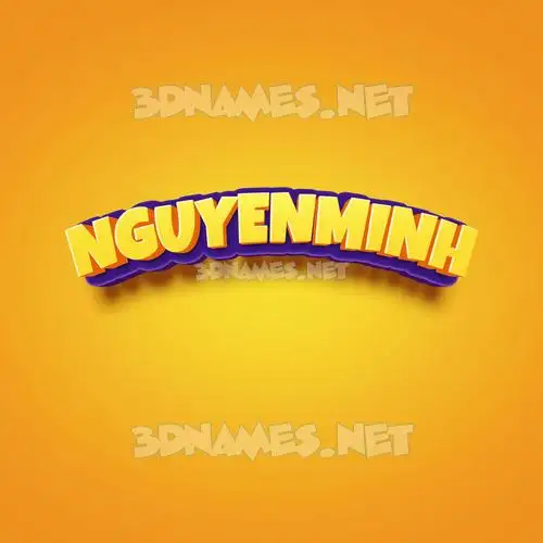 nguyenminh in Orange Toon style - 3D name wallpaper