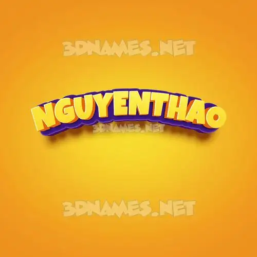 nguyenthao in Orange Toon style - 3D name wallpaper