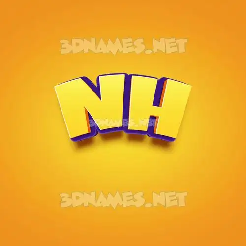 nh in Orange Toon style - 3D name wallpaper