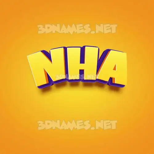 nha in Orange Toon style - 3D name wallpaper