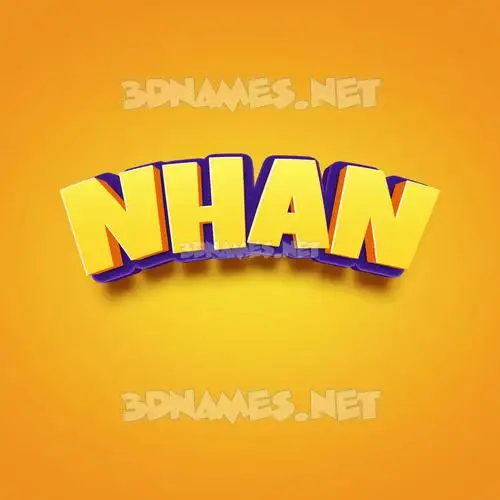 nhan in Orange Toon style - 3D name wallpaper