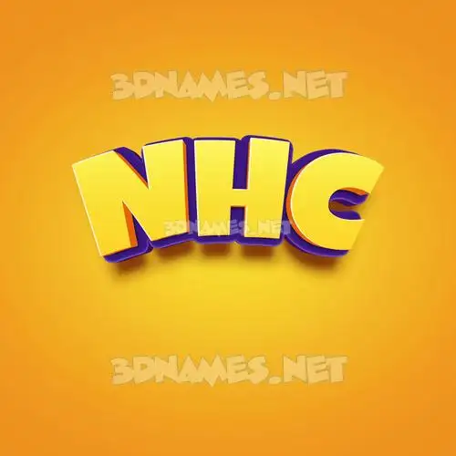 nhc in Orange Toon style - 3D name wallpaper