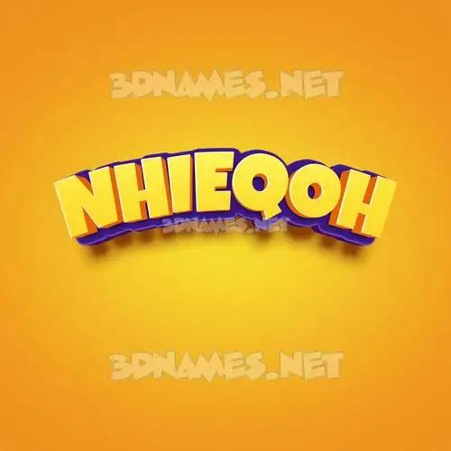 nhieqoh in Orange Toon style - 3D name wallpaper