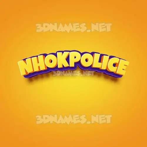 nhokpolice in Orange Toon style - 3D name wallpaper